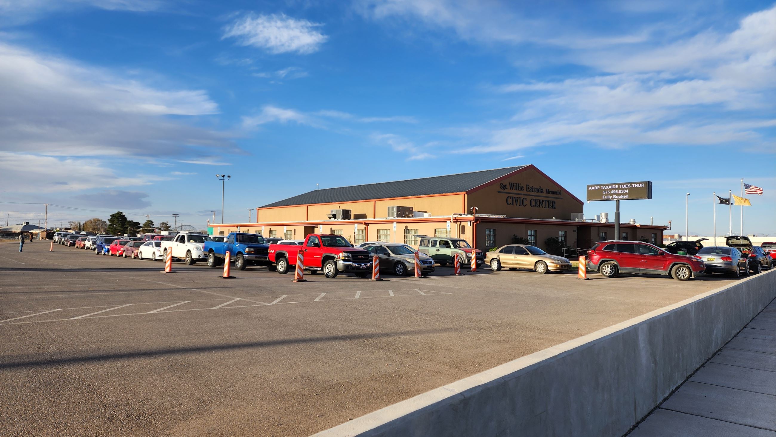 Loaves and Fishes Distribution Line outside the Civic Center