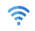 Wi-Fi symbol blue lines in a funnel shape